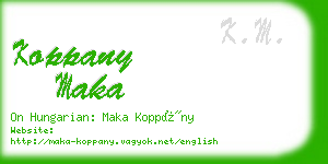 koppany maka business card